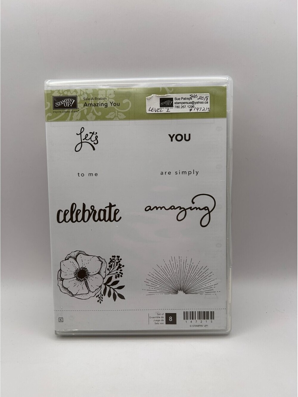 Stampin' Up! Amazing You 147215 2018 Cling Rubber Stamp Set Red New